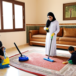 **

*   **Prompt:** A bright, inviting Arabic home with a family (mother, father, and two young children) happily cleaning together using a single, multi-purpose eco-friendly cleaner. Focus on the cleanliness and family bonding. In the background, subtle imagery emphasizing nature and a healthy environment.

**